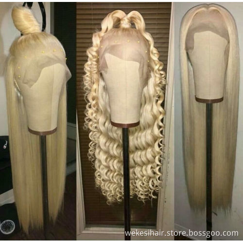 China lace wig vendors wholesale cheap price good quality Russian blonde 613 human hair lace front wig